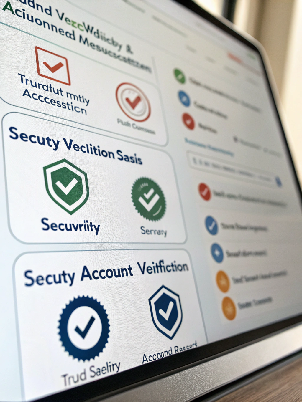 Digital identity verification badge on a secure interface