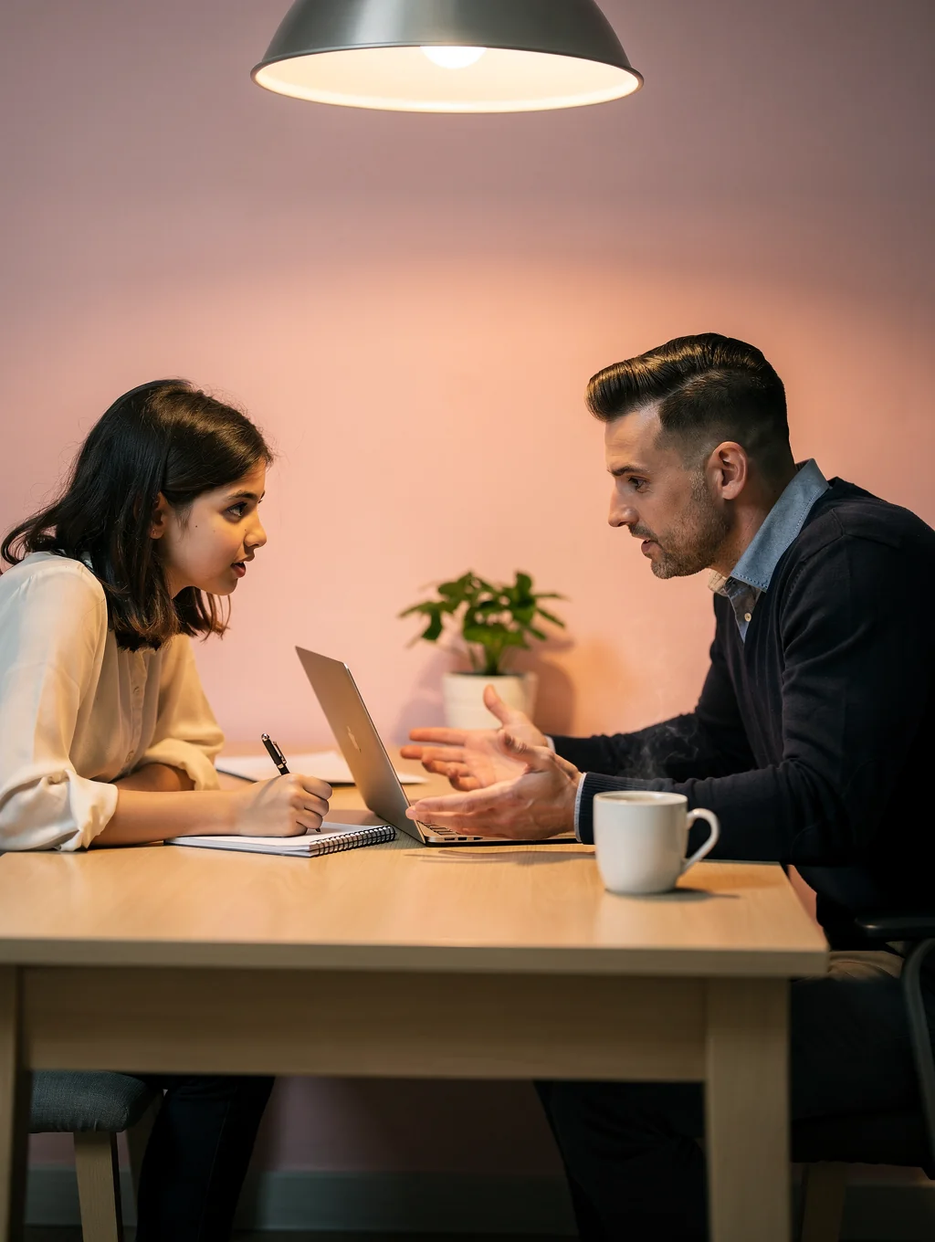 Volunteer mentor guiding a participant through digital resources