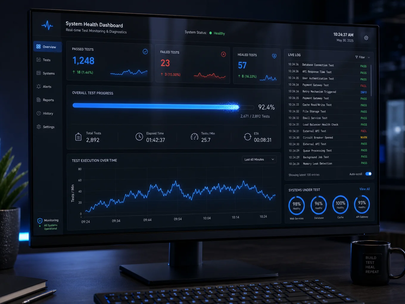 Digital dashboard interface showing record health assessment metrics